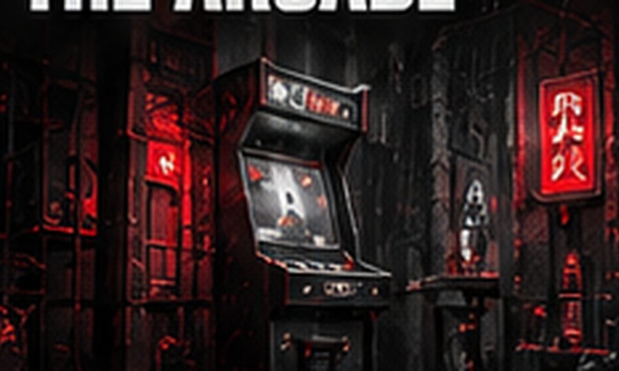 Arte conceptual de sala arcade en rojo y negro